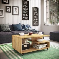 VCM my home Stango Couchtisch rechteckig Spanplatte eiche 80,0 x 50,0 x 40,0 cm, 1 St.