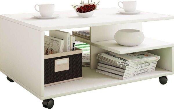 VCM my home Stango Couchtisch rechteckig Spanplatte weiß 80,0 x 50,0 x 40,0 cm, 1 St.