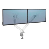 Fellowes Monitor-Halterung Platinum Series 8056301 weiß für 2 Monitore, Tischklemme, Tischbohrung