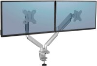 Fellowes Monitor-Halterung Platinum Series 8056501 silber für 2 Monitore, Tischklemme, Tischbohrung