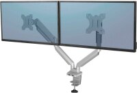 Fellowes Monitor-Halterung Platinum Series 8056501 silber für 2 Monitore, Tischklemme, Tischbohrung