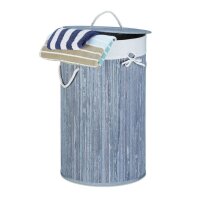 relaxdays Wäschekorb grau