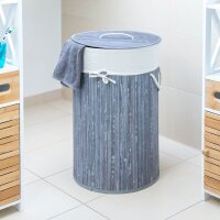 relaxdays Wäschekorb grau