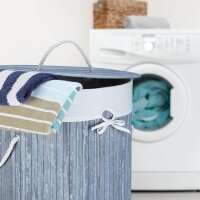 relaxdays Wäschekorb grau