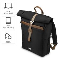 hama Laptop-Rucksack Silvan Recycling-PET schwarz 22,0 l bis 41,0 cm (16,2 Zoll)