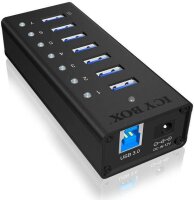RaidSonic ICY BOX® USB-Hub IB-AC618 7-fach schwarz