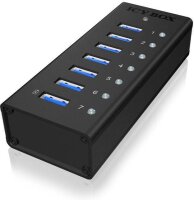 RaidSonic ICY BOX® USB-Hub IB-AC618 7-fach schwarz