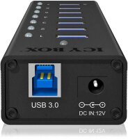 RaidSonic ICY BOX® USB-Hub IB-AC618 7-fach schwarz
