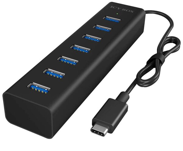 RaidSonic ICY BOX® USB-Hub IB-HUB1700-C3 7-fach schwarz