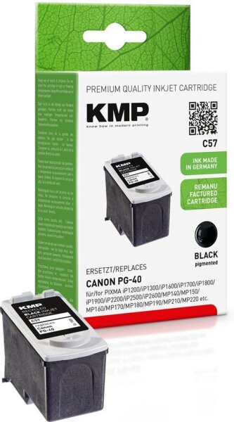 KMP C57 schwarz Druckerpatrone kompatibel zu Canon PG-40