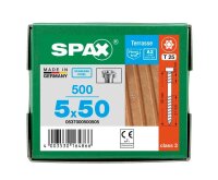 SPAX® Terrassenschrauben T25 Zylinderkopf Edelstahl A2 0537000500505 5 mm x 50 mm, 500 St.