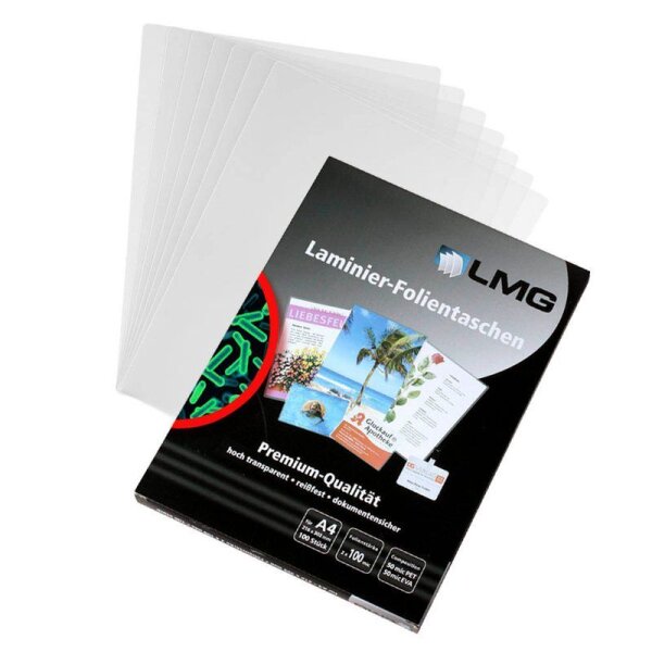 100 LMG Laminierfolien glänzend für A4 100 micron