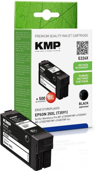 KMP E226X schwarz Druckerpatrone kompatibel zu EPSON 35XL / T3591XL