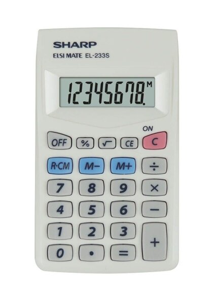 SHARP EL-233S Taschenrechner weiß