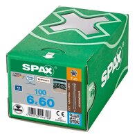 SPAX® Terrassenschrauben T25 Zylinderkopf Edelstahl A2 0538000600603 6 mm x 60 mm, 100 St.