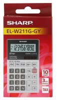 SHARP EL-W211G Taschenrechner schwarz/grau