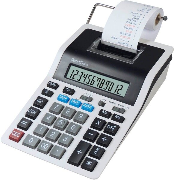 Rebell PDC20 Tischrechner druckend weiß/schwarz