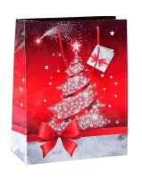 5 SIGEL Geschenktüten Sparkling Tree rot/weiß...