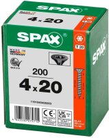 SPAX® Universalschrauben T20 Senkkopf BLAX 1191040400203 4 mm x 20 mm, 200 St.