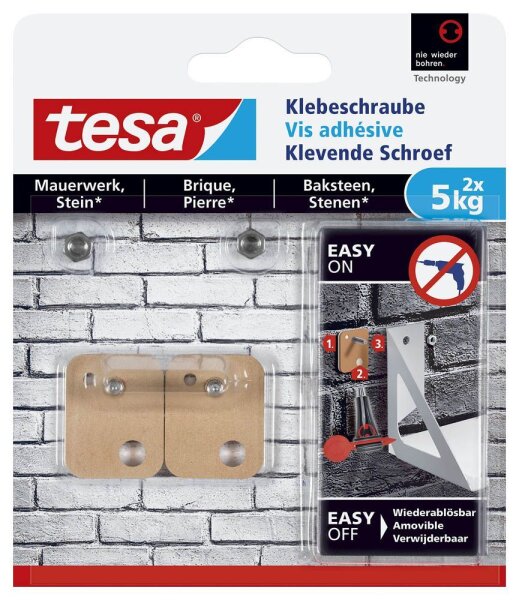 tesa Klebeschraube für max. 5,0 kg 2,4 x 3,0 cm, 2 St.