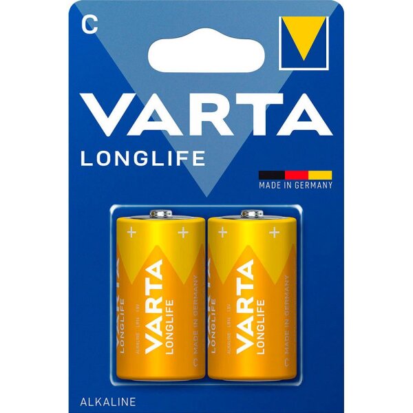 2 VARTA Batterien LONGLIFE Baby C 1,5 V