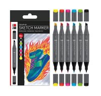 Marabu Graphix Sketch Filzstifte farbsortiert, 6 St.