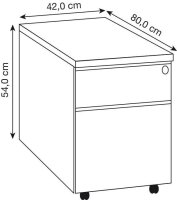 Kerkmann Rollcontainer lichtgrau 2 Auszüge 42,0 x...