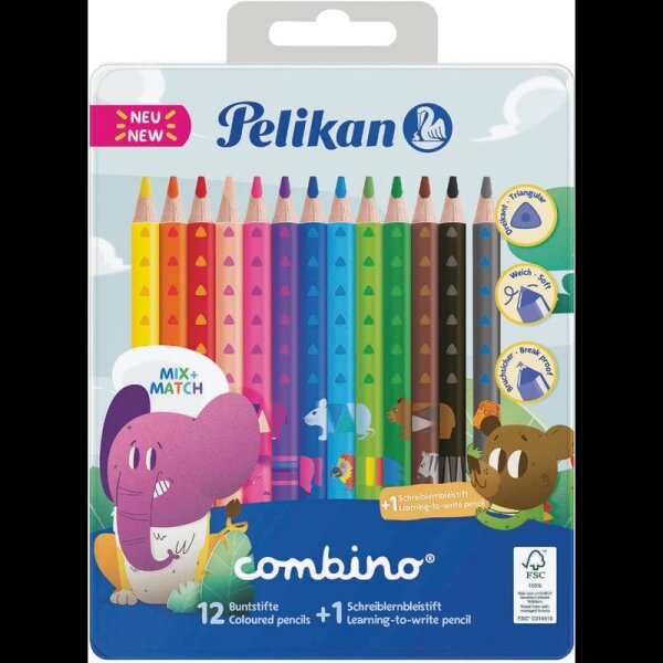 Pelikan Combino 12+1 Buntstifte farbsortiert, 13 St.