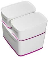 LEITZ MyBox Aufbewahrungsbox 18,0 l perlweiß/pink 38,5 x 31,8 x 19,8 cm, 1 St.