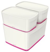 LEITZ MyBox Aufbewahrungsbox 18,0 l perlweiß/pink 38,5 x 31,8 x 19,8 cm, 1 St.