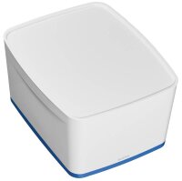 LEITZ MyBox Aufbewahrungsbox 18,0 l perlweiß/blau 38,5 x 31,8 x 19,8 cm, 1 St.