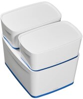 LEITZ MyBox Aufbewahrungsbox 18,0 l perlweiß/blau 38,5 x 31,8 x 19,8 cm, 1 St.