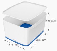 LEITZ MyBox Aufbewahrungsbox 18,0 l perlweiß/blau 38,5 x 31,8 x 19,8 cm, 1 St.