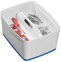 LEITZ MyBox Aufbewahrungsbox 18,0 l perlweiß/blau 38,5 x 31,8 x 19,8 cm, 1 St.