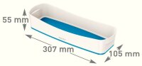 LEITZ MyBox Aufbewahrungsbox 0,6 l perlweiß/blau 30,7 x 10,5 x 5,5 cm