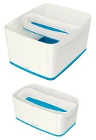 LEITZ MyBox Aufbewahrungsbox 0,6 l perlweiß/blau 30,7 x 10,5 x 5,5 cm