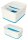 LEITZ MyBox Aufbewahrungsbox 0,6 l perlweiß/blau 30,7 x 10,5 x 5,5 cm