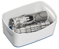 LEITZ MyBox Aufbewahrungsbox 3,0 l perlweiß/blau 24,6 x 16,0 x 9,8 cm, 1 St.
