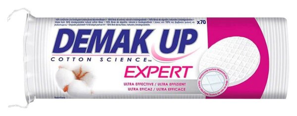 DEMAK UP Wattepads EXPERT 2-lagig weiß, 70 St.