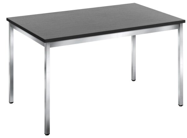 SODEMATUB Mehrzwecktisch esche-schwarz rechteckig, Vierkantrohr chrom, 120,0 x 80,0 x 74,0 cm