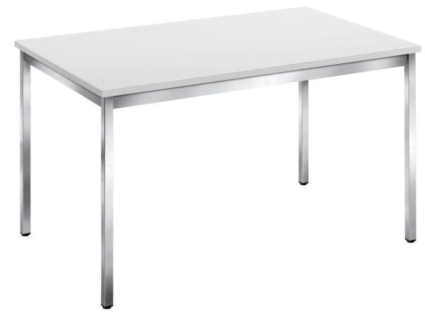 SODEMATUB Mehrzwecktisch weiß rechteckig, Vierkantrohr chrom, 120,0 x 80,0 x 74,0 cm