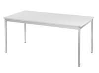SODEMATUB Mehrzwecktisch weiß rechteckig, Vierkantrohr chrom, 120,0 x 80,0 x 74,0 cm