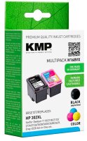 KMP H168V schwarz, color Druckerpatronen kompatibel zu HP 302XL (F6U68AE/F6U67AE), 2er-Set