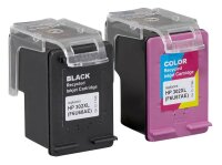 KMP H168V schwarz, color Druckerpatronen kompatibel zu HP 302XL (F6U68AE/F6U67AE), 2er-Set