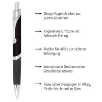 ONLINE® Kugelschreiber Sporty schwarz, Schreibfarbe: schwarz, 1 St.