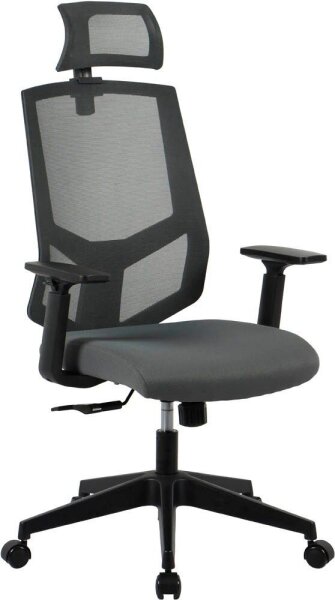 Bürostuhl, 10008 Stoff grau, Gestell schwarz