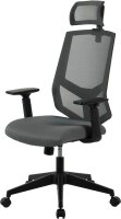 Bürostuhl, 10008 Stoff grau, Gestell schwarz