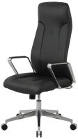 Chefsessel, 10012 Kunstleder schwarz, Gestell silber