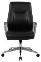 Chefsessel, 10011 Kunstleder schwarz, Gestell silber