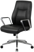 Chefsessel, 10011 Kunstleder schwarz, Gestell silber